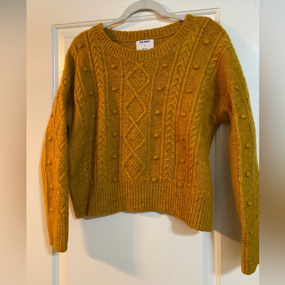 3/$20 Old Navy Saffron Yellow Cable Knit Sweater M